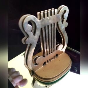 Solid Brass Music Harp  Bookends